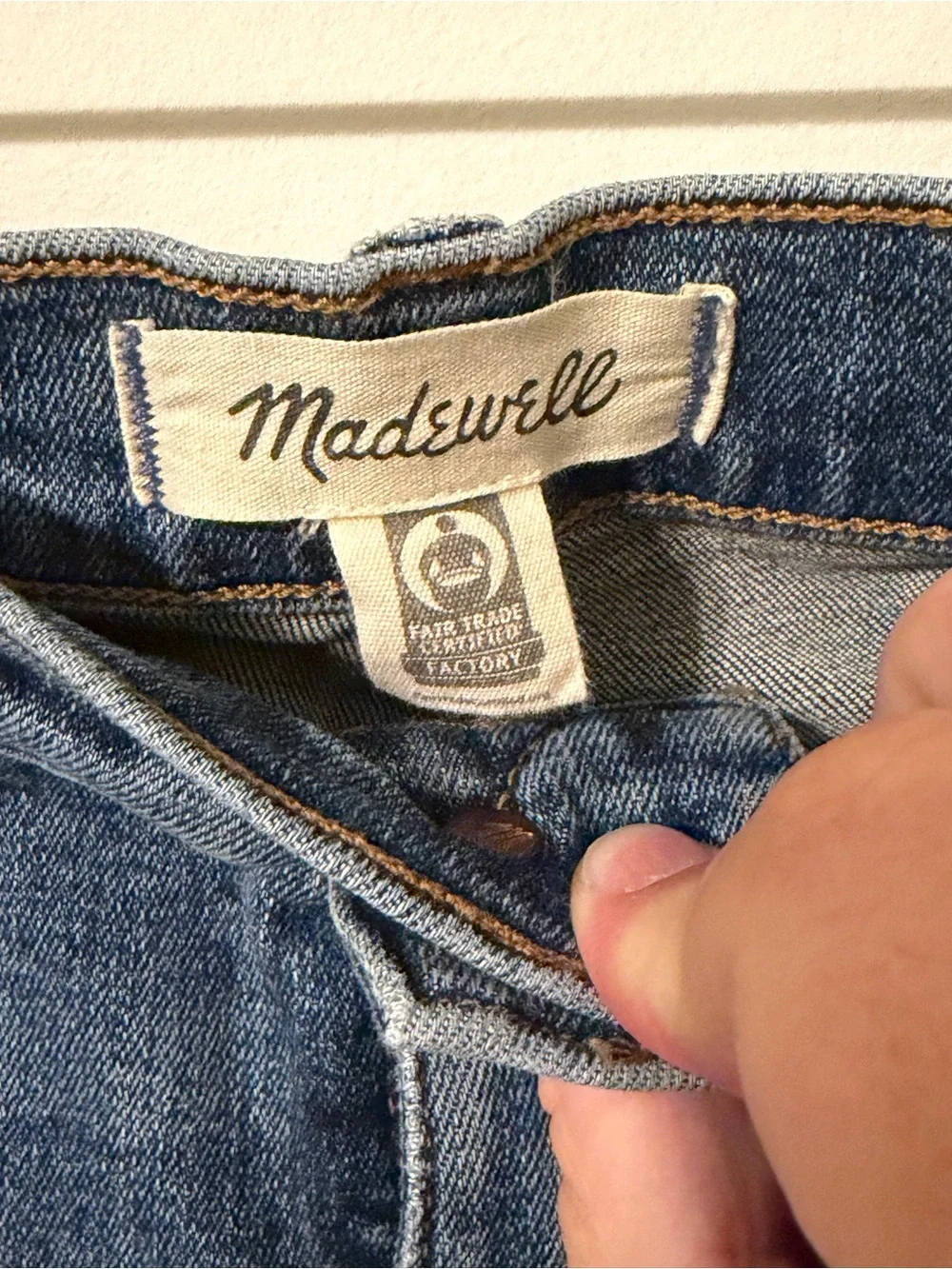 Madewell Mid Rise Stovepipe Jeans Womens 25P Petite Blue Straight Denim
